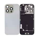 iPhone 16 Pro Max Back Glass With Steel Plate, Wireless NFC Charging MagSafe Magnet & Flashlight Flex (White Titanium)