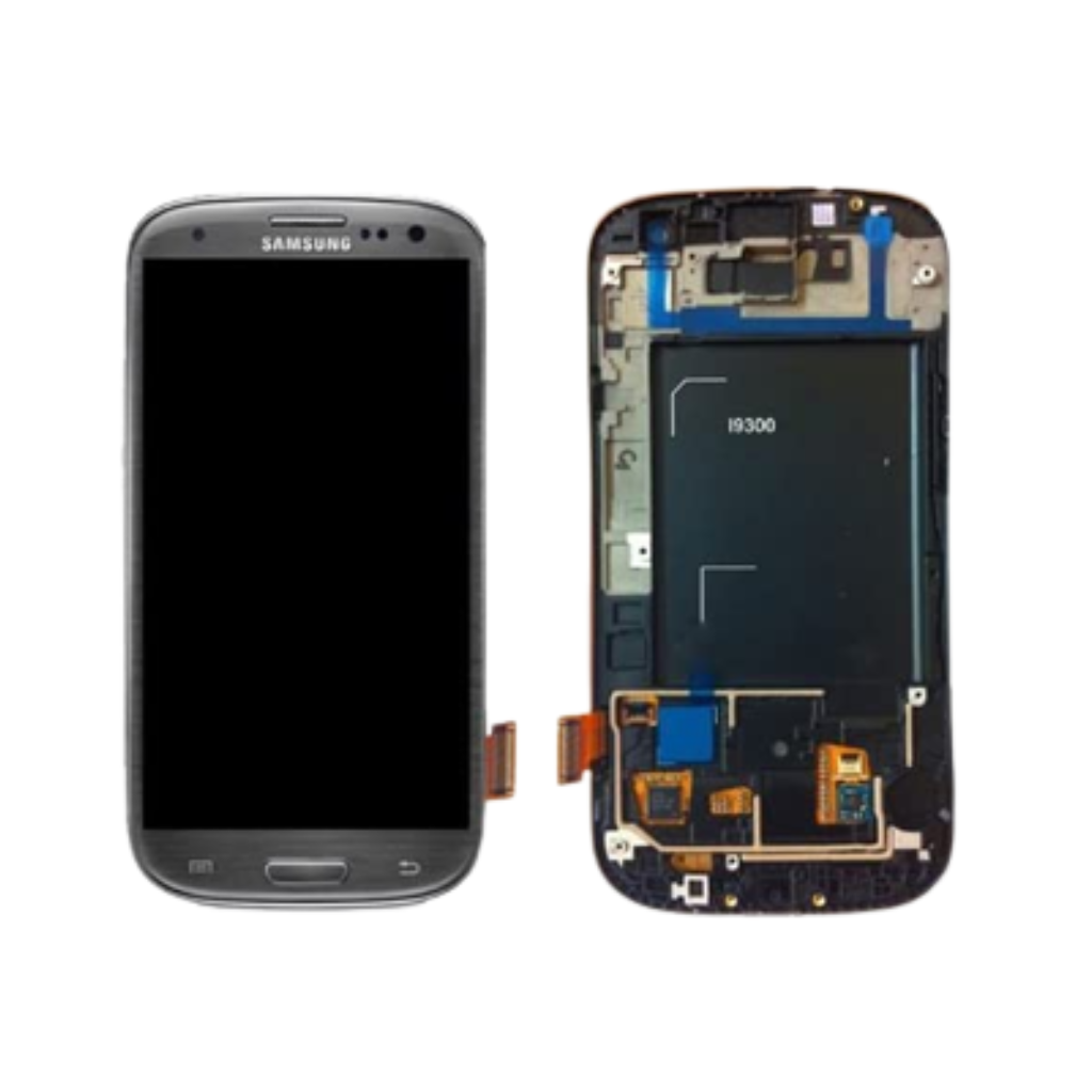 Samsung Galaxy S3 - LCD Assembly with frame (Titanium Grey) - OEM