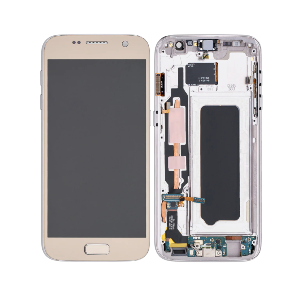 Samsung Galaxy S7 - OLED Assembly with frame (Gold Platinum) - OEM