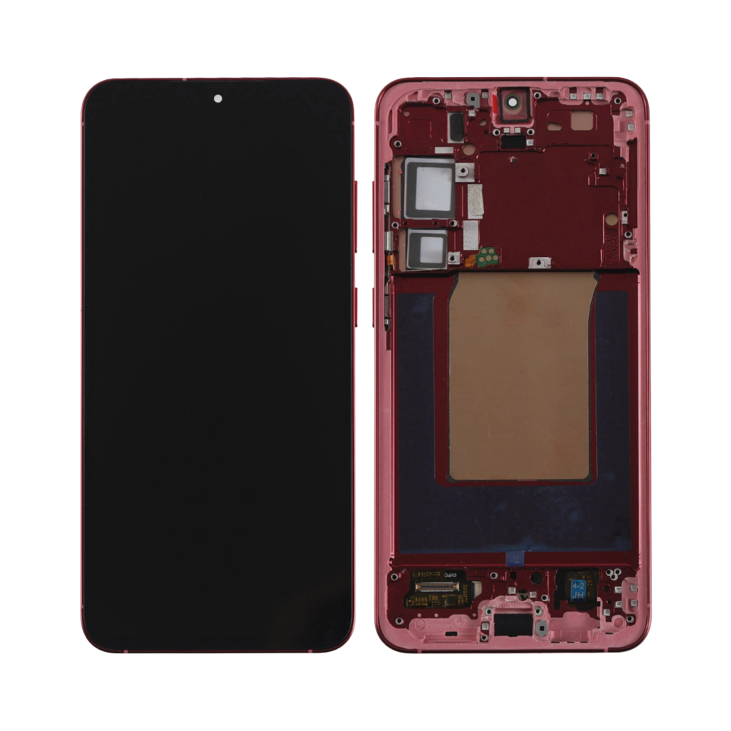Samsung Galaxy S25 Plus - OLED Assembly with frame (Coral Red) - OEM