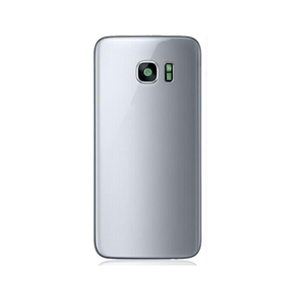 Samsung Galaxy S7 Back Cover Glass with camera lens (Silver Titanium) - OEM