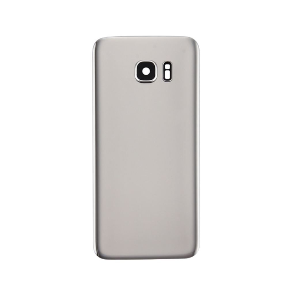 Samsung Galaxy S7 Edge Back Cover Glass with camera lens (Silver Titanium) - OEM