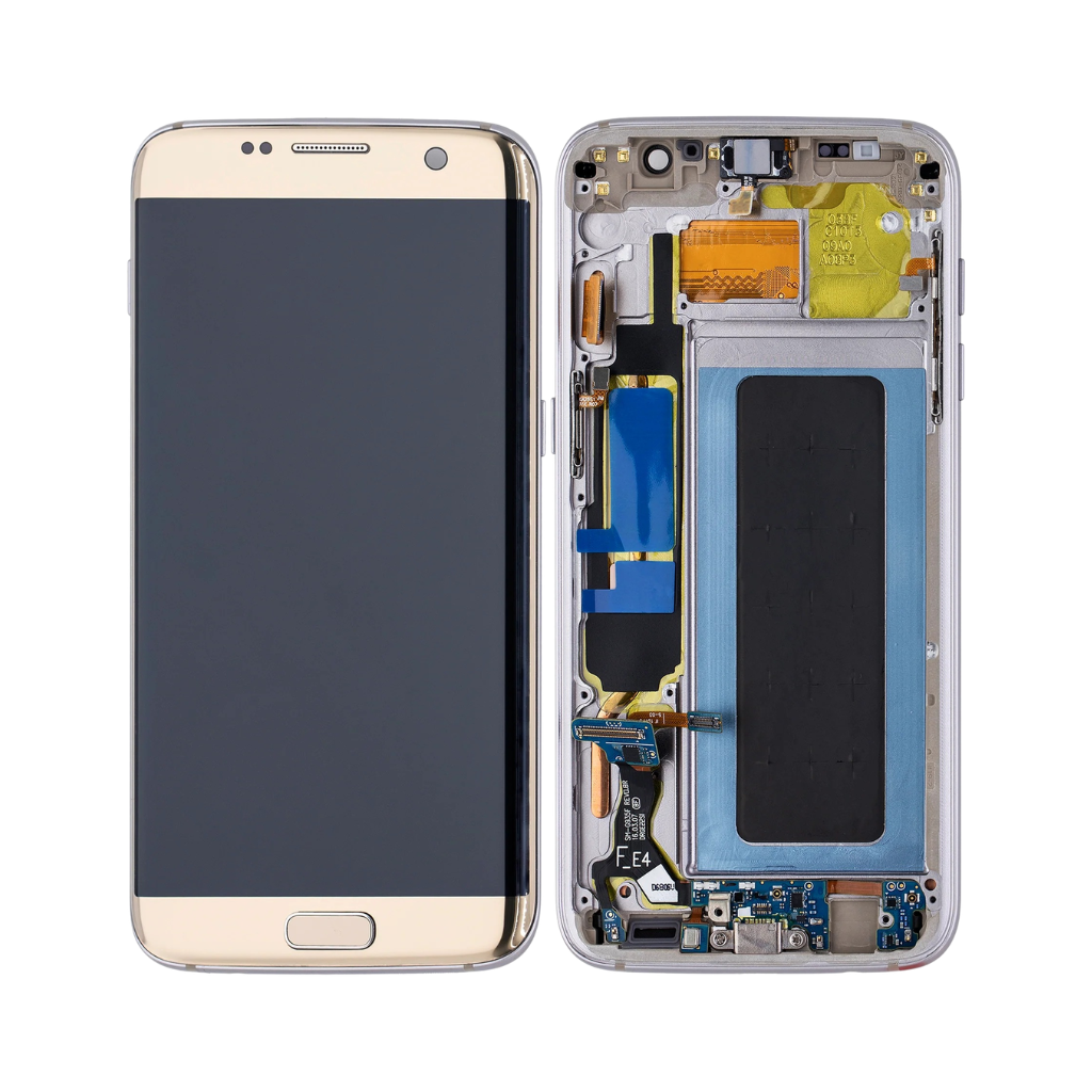 Samsung Galaxy S7 Edge - OLED Assembly with frame (Gold Platinum) - OEM