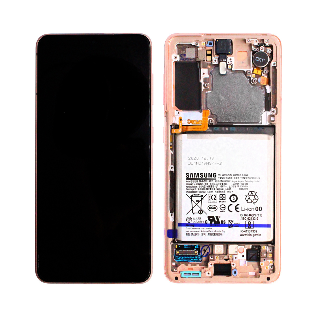 Samsung Galaxy S21 - OLED Assembly with frame (Phantom Pink) - OEM