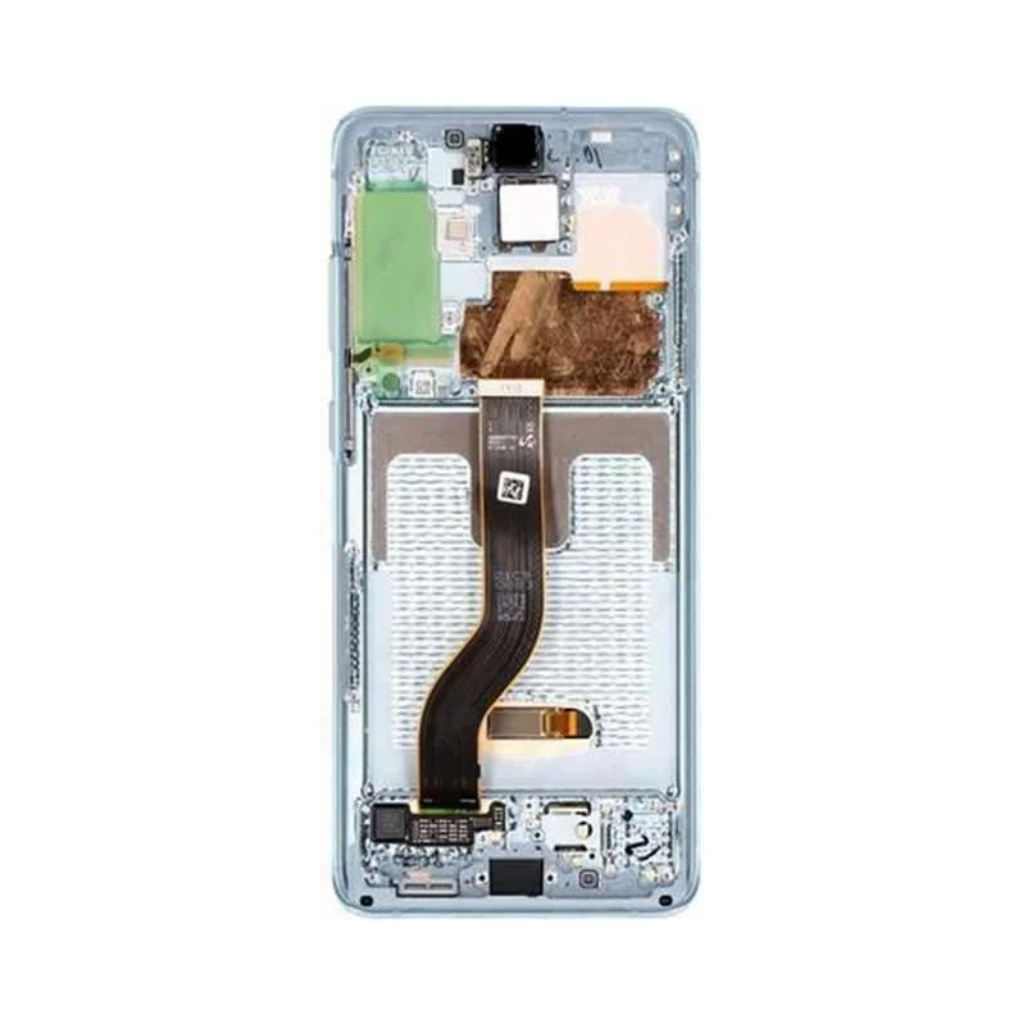 Samsung Galaxy S20 Plus 5G - OLED Assembly with frame (Cloud Blue) - OEM - Image 3