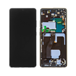 Samsung Galaxy S21 Ultra - OLED Assembly with frame (Phantom Black) - OEM