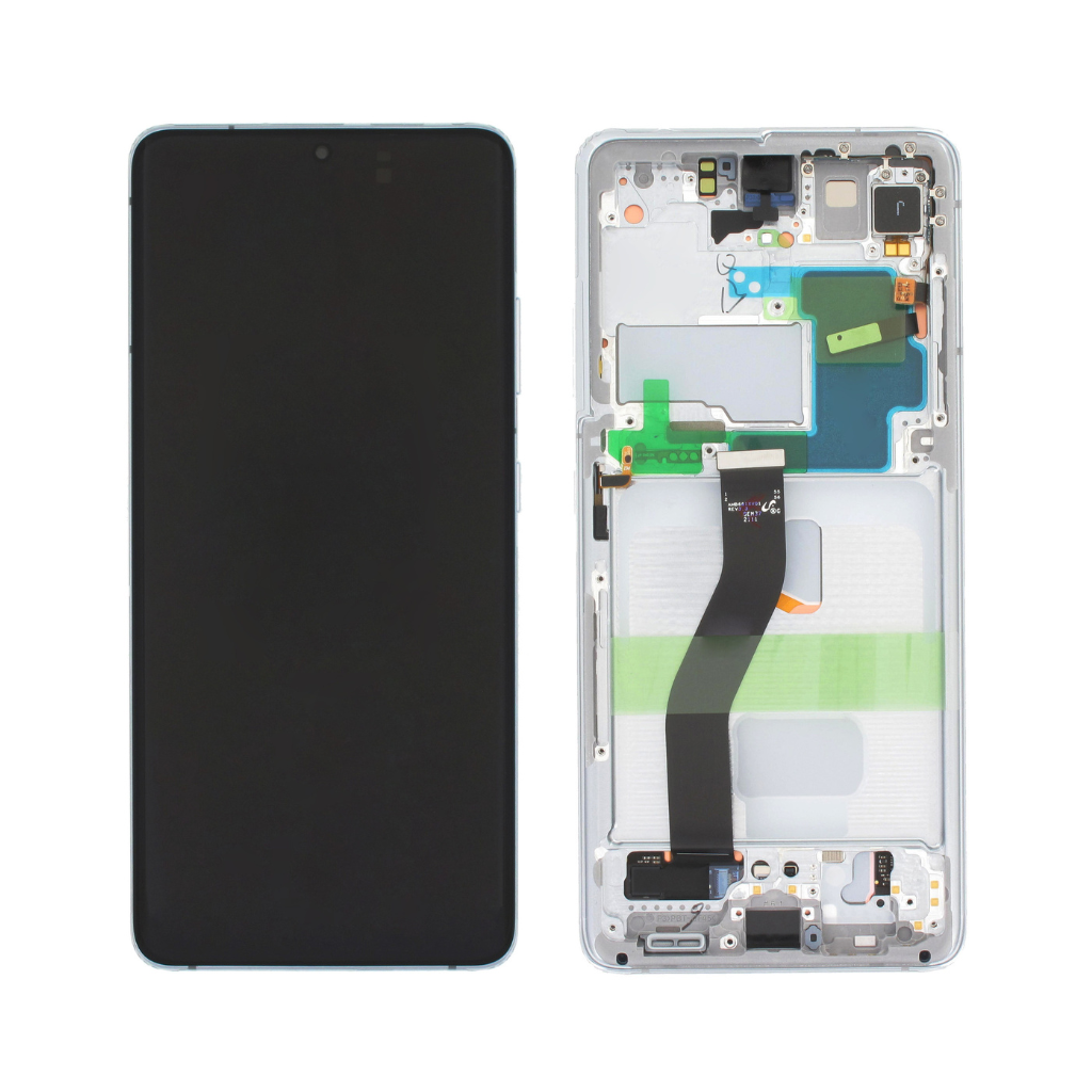 Samsung Galaxy S21 Ultra - OLED Assembly with frame (Phantom Silver) - OEM