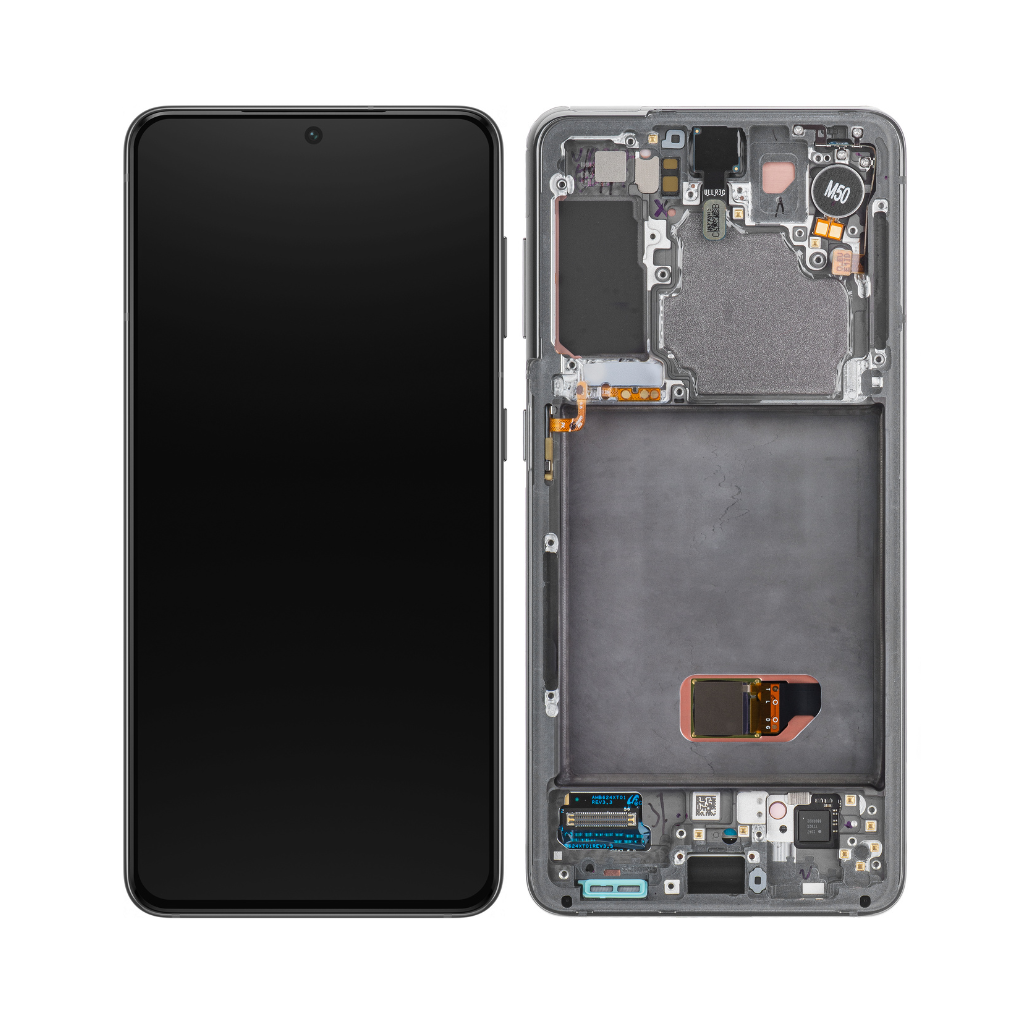 Samsung Galaxy S21 - OLED Assembly with frame (Phantom Gray) - OEM