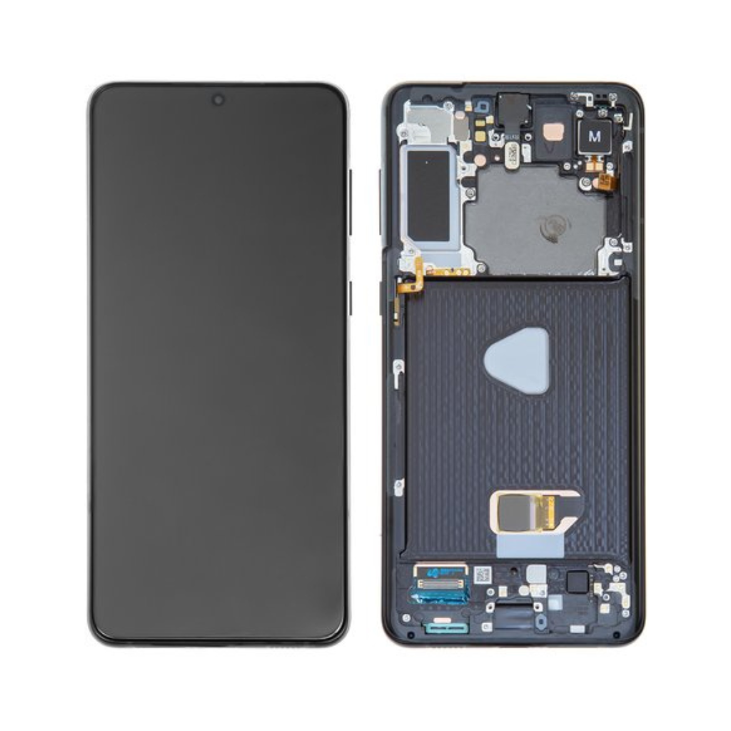 Samsung Galaxy S21 Plus - OLED Assembly with frame (Phantom Black) - OEM