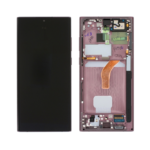 Samsung Galaxy S22 Ultra - OLED Assembly with frame (Burgundy) - OEM