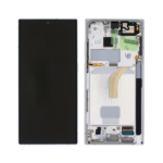Samsung Galaxy S22 Ultra - OLED Assembly with frame (Phantom White) - Service Pack