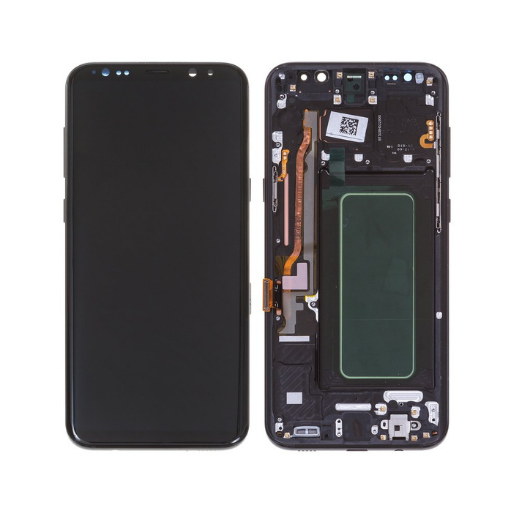 Samsung Galaxy S8 Plus - OLED Assembly with frame (Midnight Black) - OEM