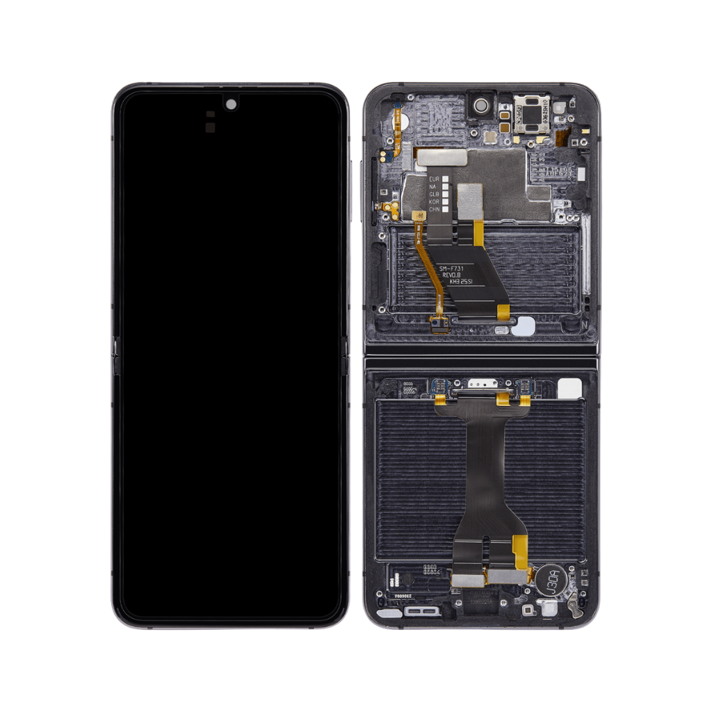 Samsung Galaxy Z Flip 5 - OLED Assembly with frame (Graphite) - OEM