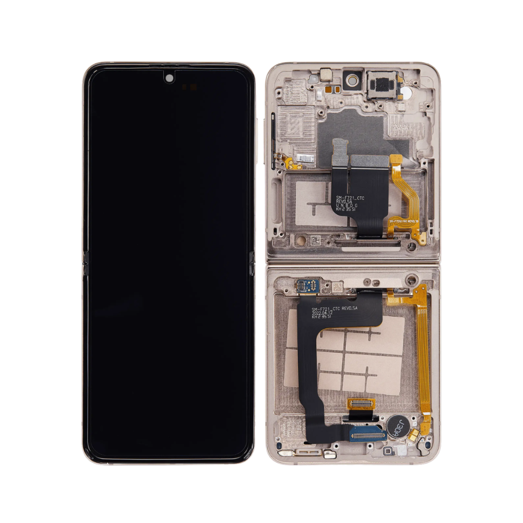 Samsung Galaxy Z Flip 4 - OLED Assembly with frame (Pink Gold) - Service Pack