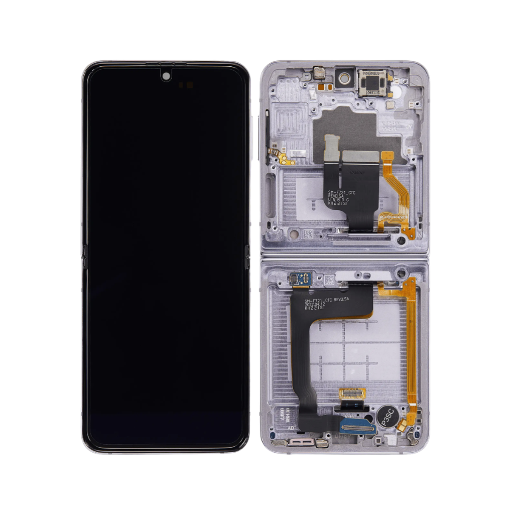 Samsung Galaxy Z Flip 4 - OLED Assembly with frame (Bora Purple) - Service Pack