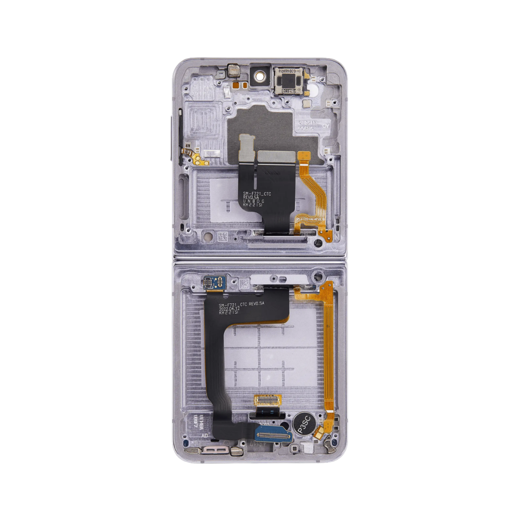Samsung Galaxy Z Flip 4 - OLED Assembly with frame (Bora Purple) - Service Pack - Image 3