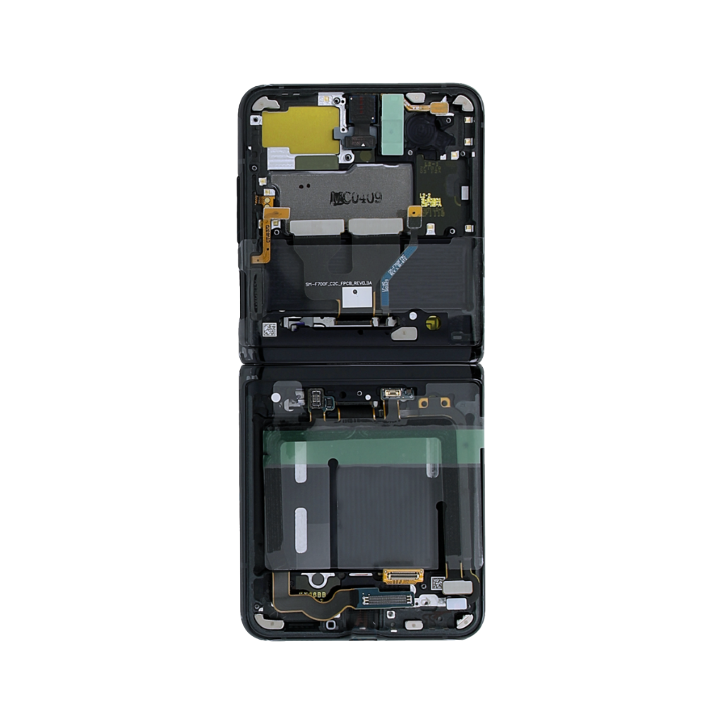 Samsung Galaxy Z Flip 4G - OLED Assembly with frame (Mirror Black) - OEM - Image 3