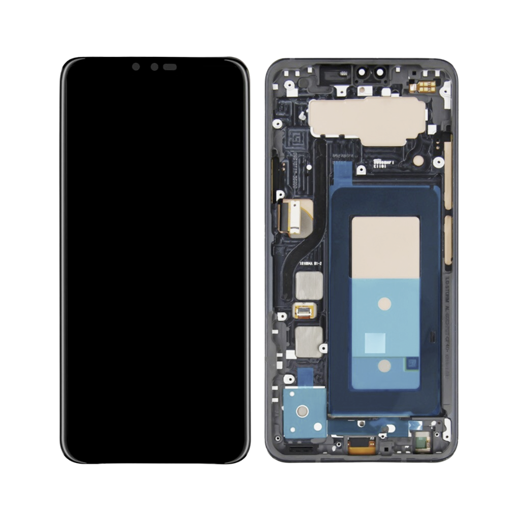 LG V40 - OLED Assembly with frame (New Platinum Gray) - OEM