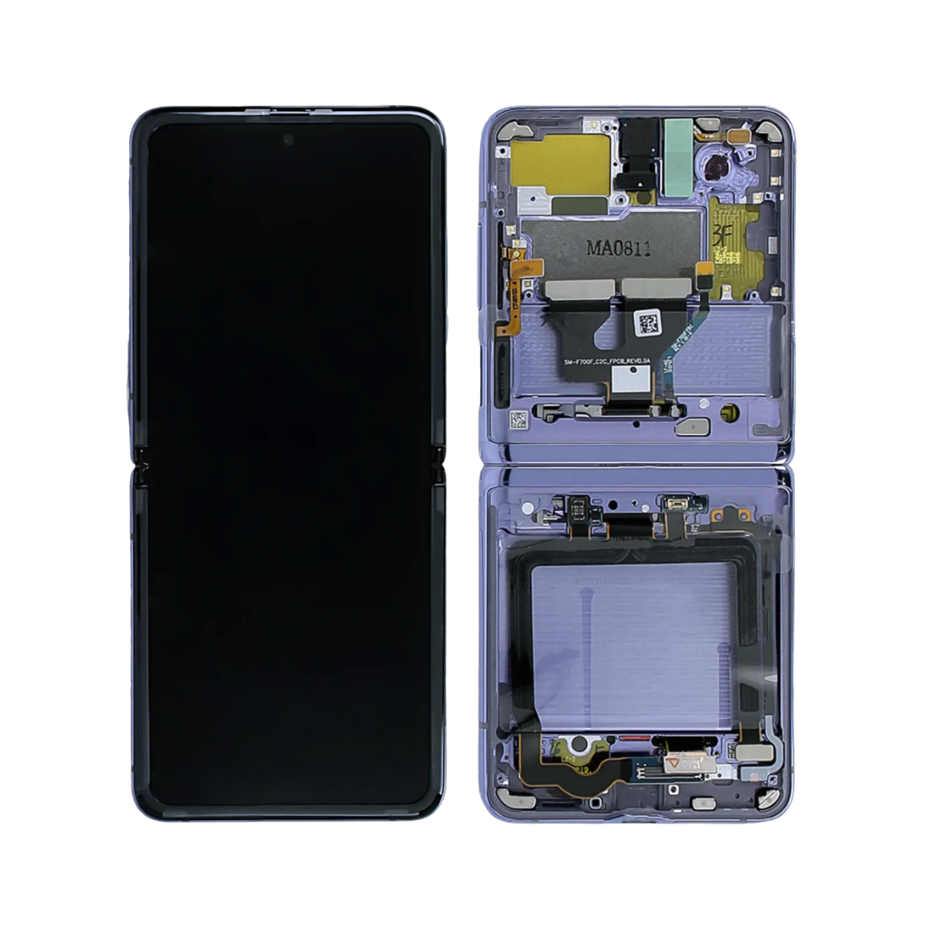Samsung Galaxy Z Flip 4G - OLED Assembly with frame (Mirror Purple) - OEM