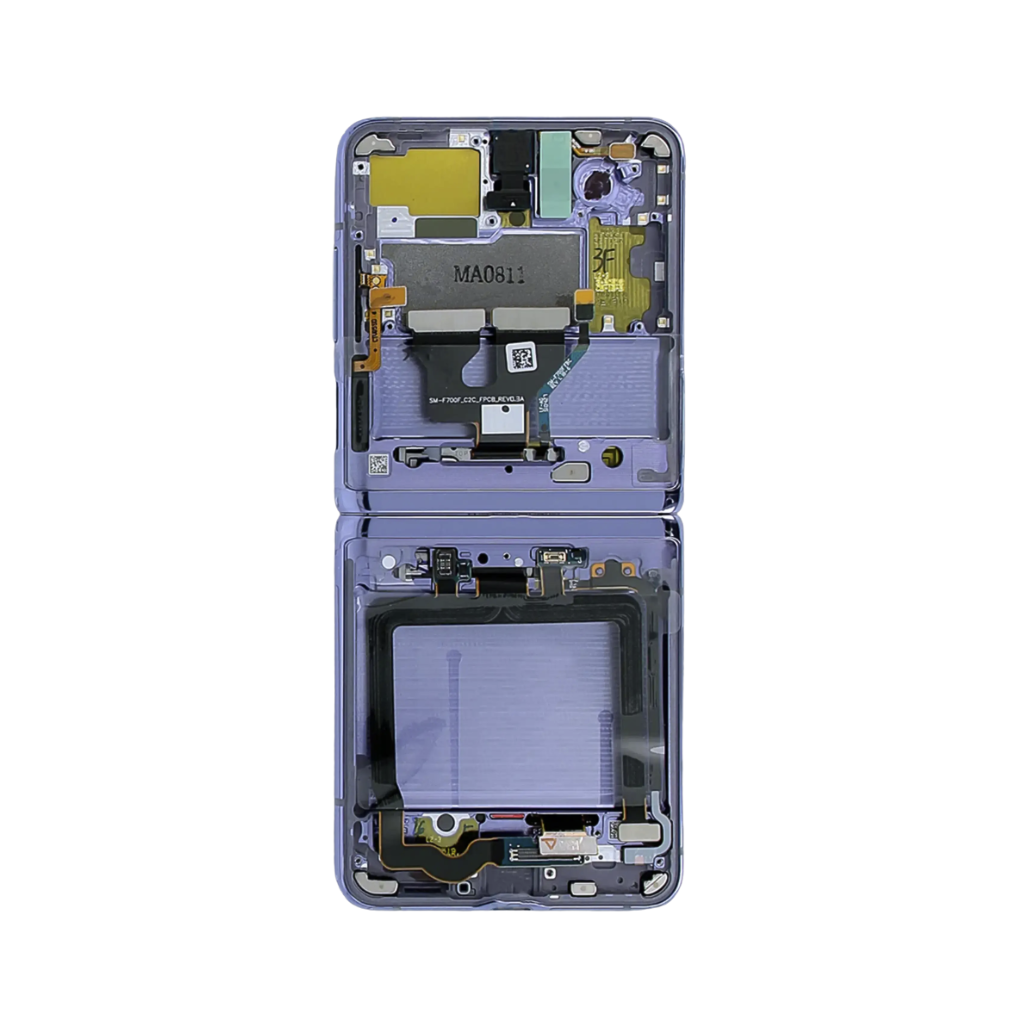 Samsung Galaxy Z Flip 4G - OLED Assembly with frame (Mirror Purple) - OEM - Image 3