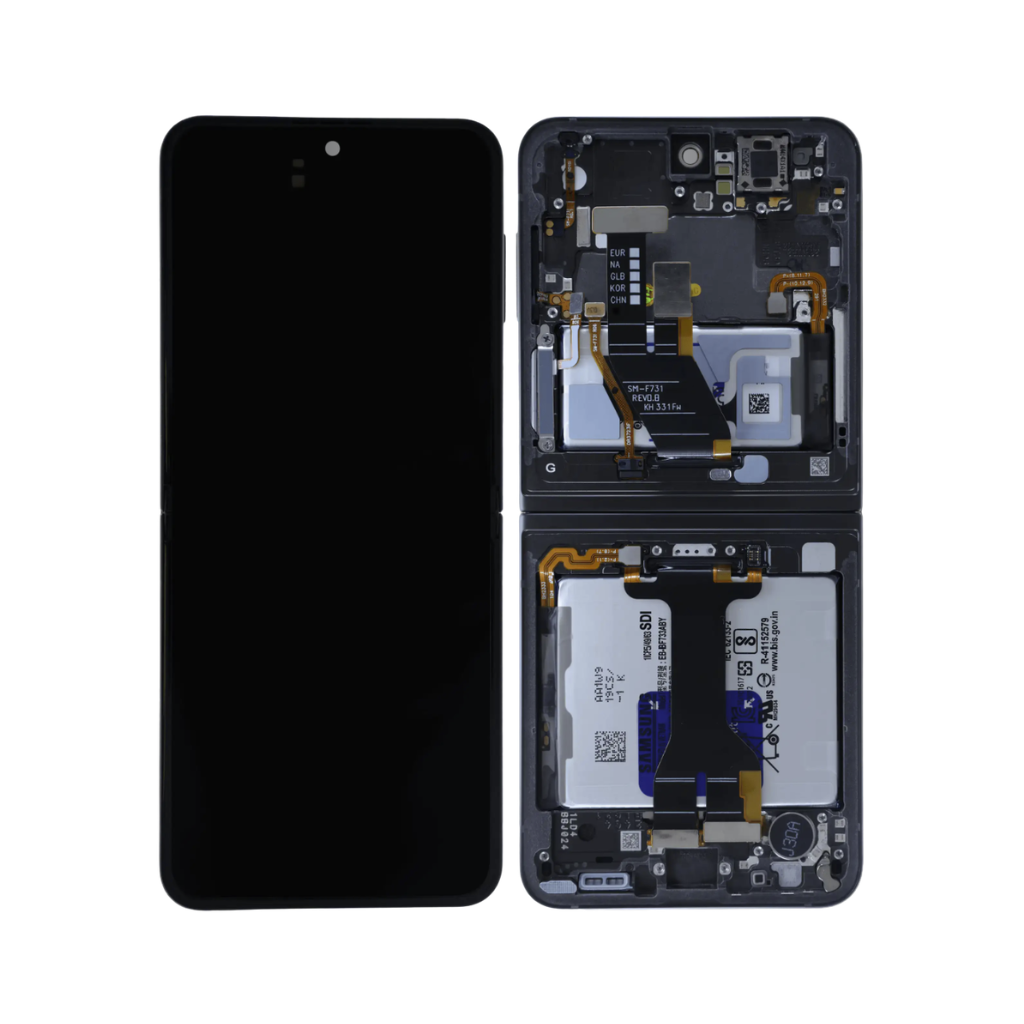 Samsung Galaxy Z Flip 5 - OLED Assembly with frame (Gray) - Service Pack