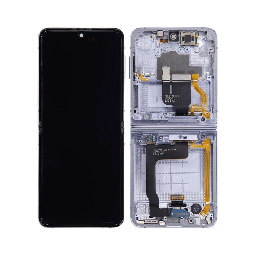 Samsung Galaxy Z Flip 4 - OLED Assembly with frame (Blue) - OEM