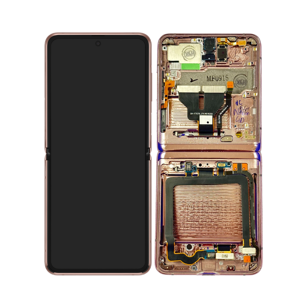 Samsung Galaxy Z Flip 5G - OLED Assembly with frame (Mystic Bronze) - OEM