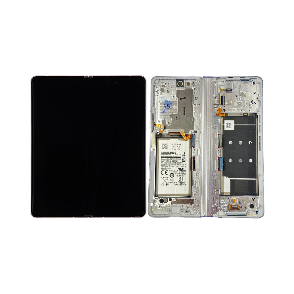 Samsung Galaxy Z Fold 3 - OLED Assembly with frame (Phantom Silver) - Service Pack