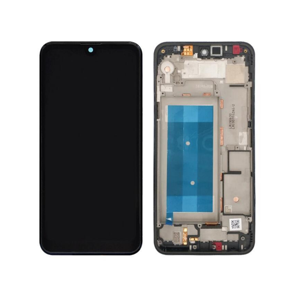 LG Q60 - LCD Assembly with frame (Aurora Black) - OEM