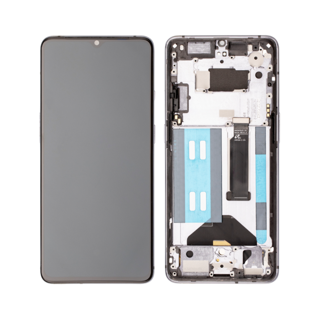 OnePlus 7T - OLED Assembly with Frame (Frosted Silver) - OEM