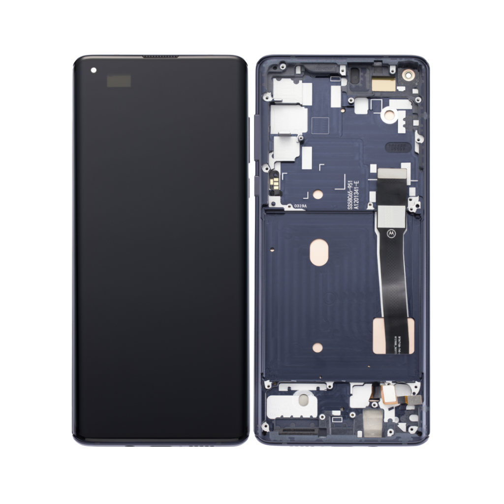 Motorola Moto Edge (2020) - OLED Assembly with Frame (Solar Black) - OEM