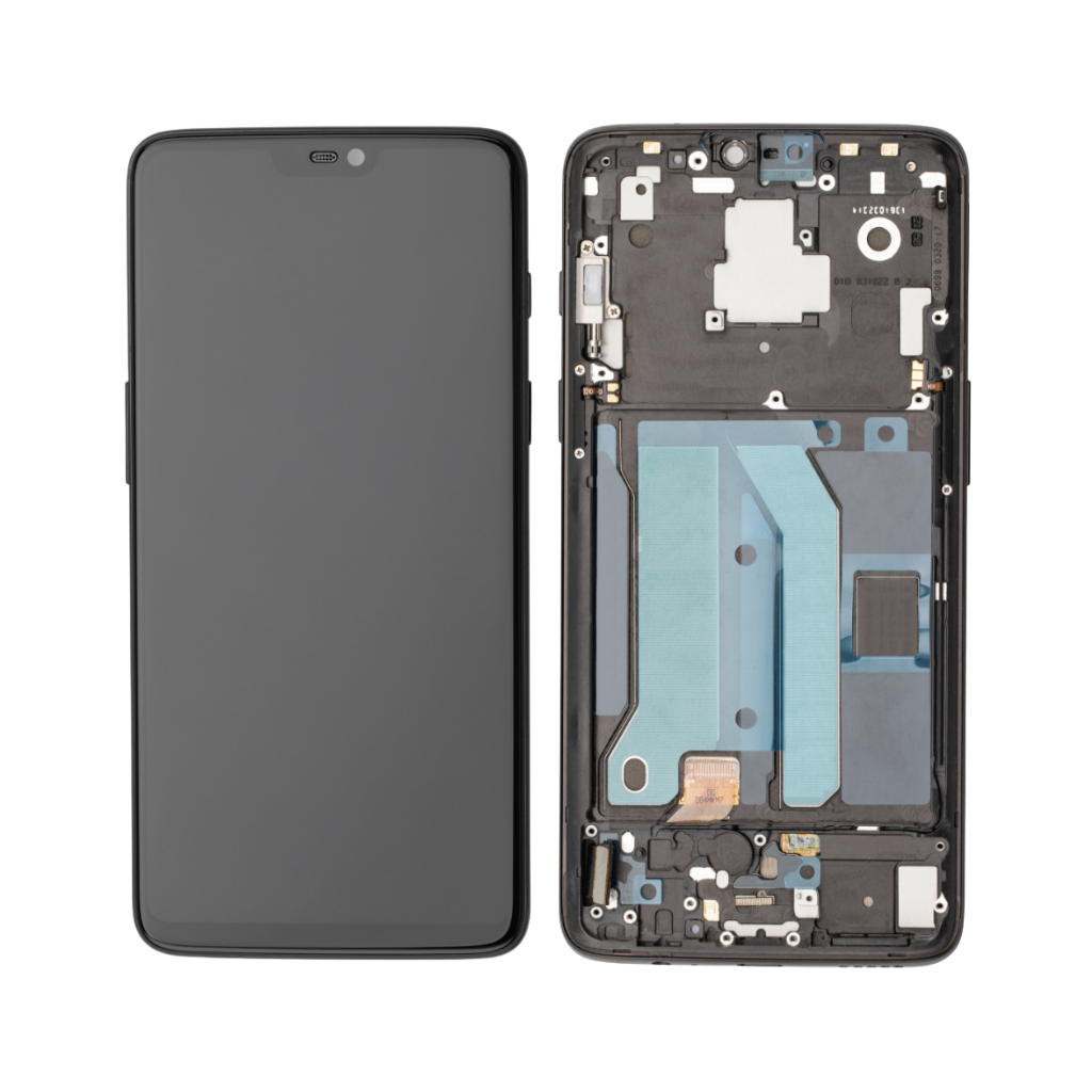 OnePlus 6 - OLED Assembly with Frame (Mirror Black) - OEM