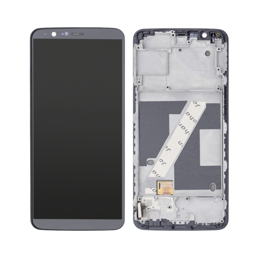 OnePlus 5T - OLED Assembly with Frame (Midnight Black) - OEM