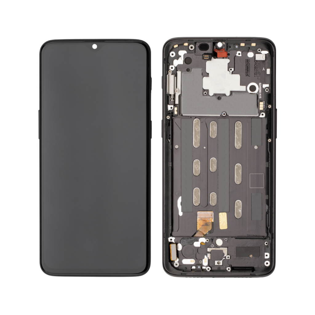 OnePlus 6T - OLED Assembly with Frame (Midnight Black) - OEM